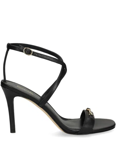 Michael Michael Kors 90mm Logo-plaque Sandals In Black