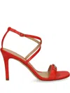 Michael Michael Kors 90mm Logo-plaque Sandals In Red