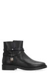 Michael Michael Kors Abigail Leather Ankle Boots In Black