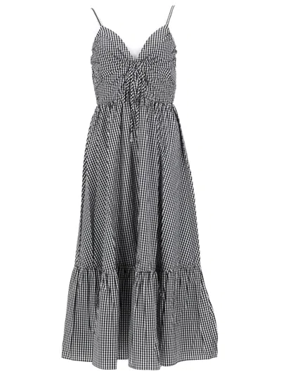 Michael Michael Kors Michael By Michael Kors Abito Longuette In Cotone A Quadretti In Black