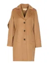 Michael Michael Kors Michael By Michael Kors Camel Wool Blend Coat In Brown