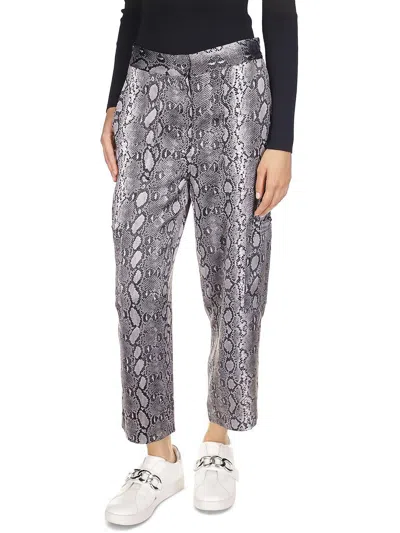 Michael Michael Kors Adder Womens Cargo High Rise Cropped Pants In Black