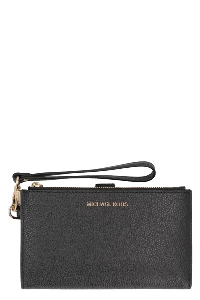 Michael Michael Kors Adele Leather Wallet In Black