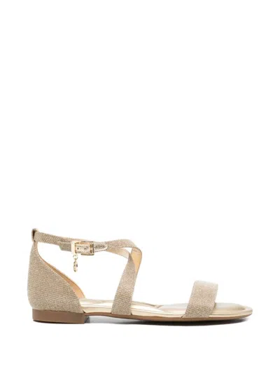 Michael Michael Kors Cross-strap Flat Sandals In Gold