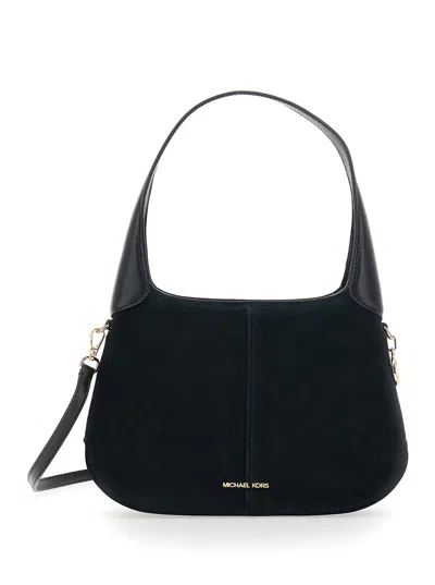 Michael Michael Kors Alice Black Shoulder Bag With Removable Shoulder Strap And Logo Lettering On The Front In Suede Woma