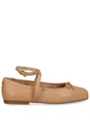 Michael Michael Kors Alice Leather Ballerina Shoes In Neutrals