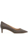 Michael Michael Kors Alina 50mm Monogram-print Pumps In Brown