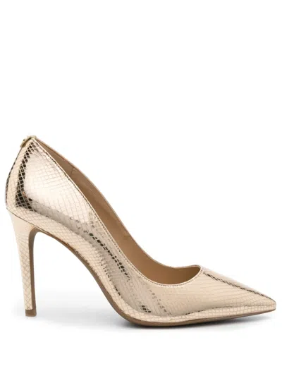Michael Michael Kors Alina 95mm Leather Pumps In Gold