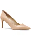 Michael Michael Kors Women's Alina 75mm Leather Pointed-toe Pumps In Gold