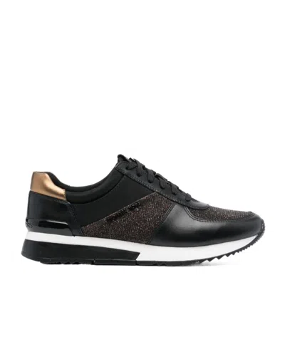 Michael Michael Kors Allie Low-top Leather Sneakers In Black