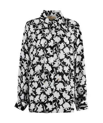 Michael Michael Kors Allover Floral Printed Long-sleeved Shirt In Multi