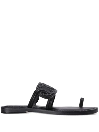 Michael Michael Kors Alma Leather Sandals In Black