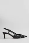 Michael Michael Kors Alora Mid Sling Pumps In Black Leather In Black