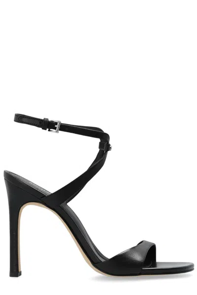 Michael Michael Kors Women's Amara High 110mm Leather Sandals In Black