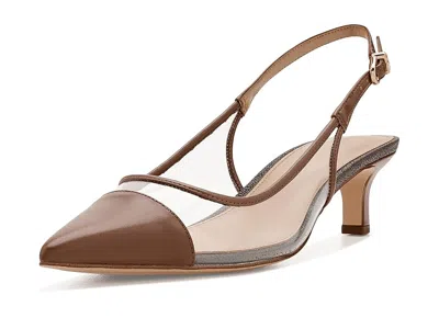 Michael Michael Kors Amara Toe Cap Sling Pumps Women's Shoes Luggage: 8 M In Brown