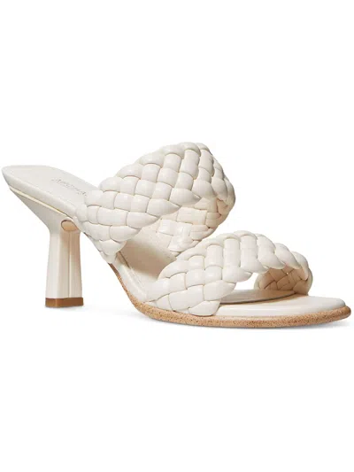 Michael Michael Kors Amelia Womens Faux Leather Woven Heels In White