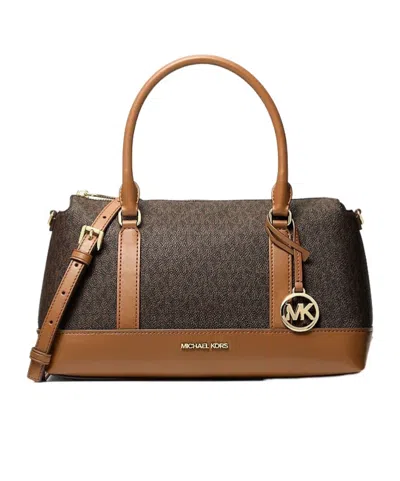 Michael Michael Kors Andie Medium Signature Logo Satchel Bag In Brnacorn