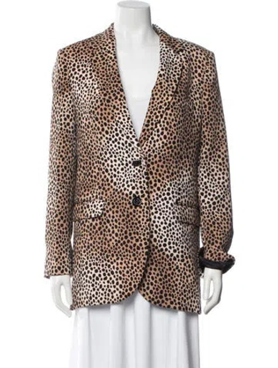 Pre-owned Michael Michael Kors Animal Print Blazer In Black