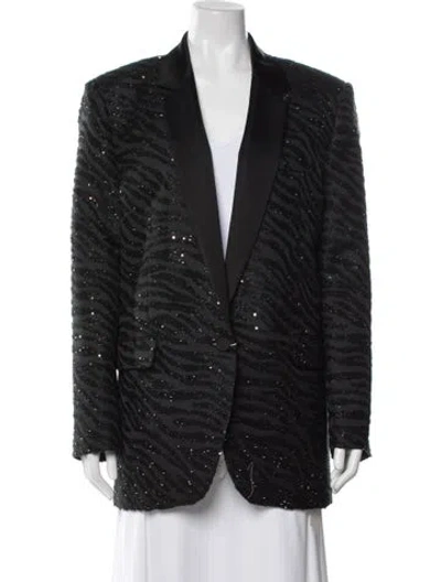 Pre-owned Michael Michael Kors Animal Print Blazer W/ Tags In Black