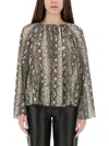 Michael Michael Kors Powder Polyester Shirts In Animal Print