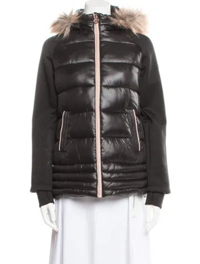 Pre-owned Michael Michael Kors Animal Print Bomber Jacket In Black