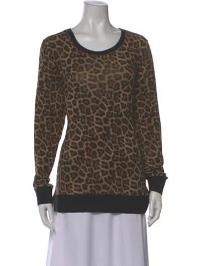 Pre-owned Michael Michael Kors Animal Print Crew Neck Top In Multi