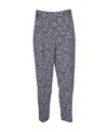 Michael Michael Kors Leopard Print Straight-leg Trousers In Black