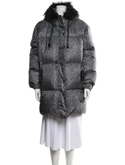 Pre-owned Michael Michael Kors Animal Print Down Coat In Multicolor