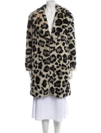 Pre-owned Michael Michael Kors Animal Print Faux Fur Jacket In Multi