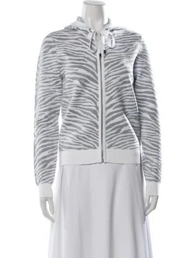 Pre-owned Michael Michael Kors Animal Print Jacket W/ Tags In White