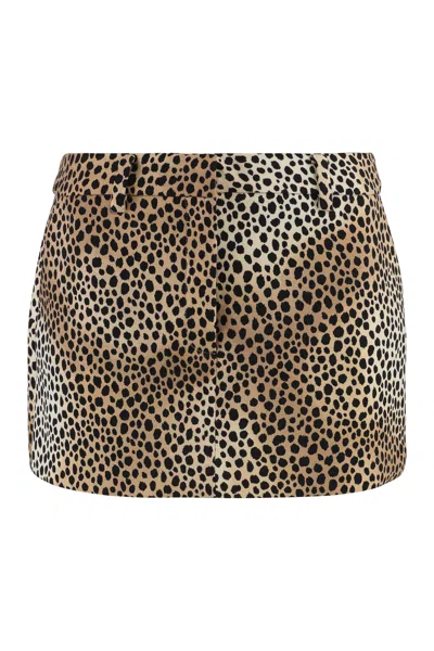 Michael Michael Kors Animal Print Printed Mini Skirt With Pockets