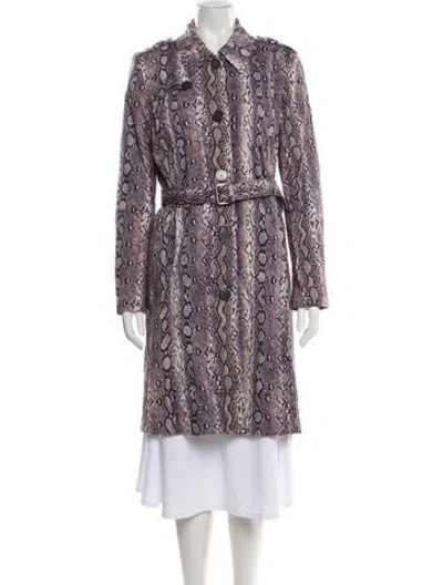 Pre-owned Michael Michael Kors Animal Print Trench Coat In Multi
