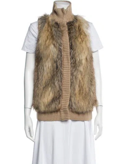 Pre-owned Michael Michael Kors Animal Print Vest In Brown