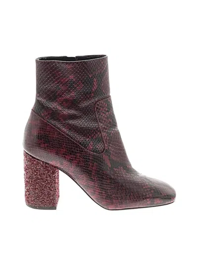 Pre-owned Michael Michael Kors Ankle Boots In Burgundy