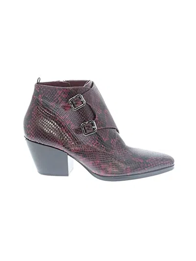 Pre-owned Michael Michael Kors Ankle Boots In Burgundy