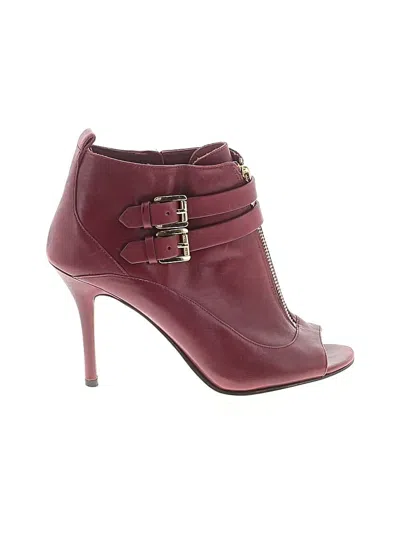 Pre-owned Michael Michael Kors Ankle Boots In Burgundy