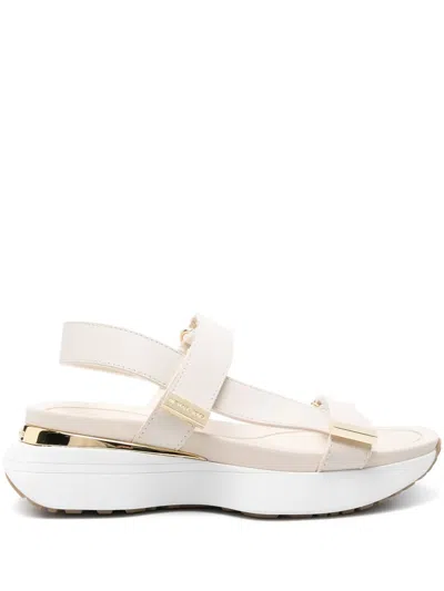 Michael Michael Kors Ari Leather Chunky Sandals In Neutrals