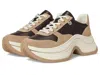 Michael Michael Kors Leather Suede Platform Sneakers In Brown
