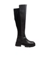 Michael Michael Kors Clara Womens Leather Mixed Media Knee-high Boots In Black