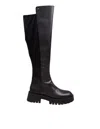 Michael Michael Kors Clara Womens Leather Mixed Media Knee-high Boots In Black