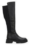 Michael Michael Kors Clara Womens Leather Mixed Media Knee-high Boots In Black
