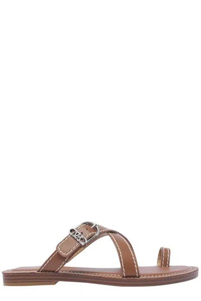 Michael Michael Kors Ashton Flat Sandals In Brown