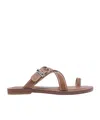 Michael Michael Kors Ashton Leather Sandals In Brown