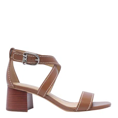 Michael Michael Kors Ashton Heleed Sandals In Leather Brown