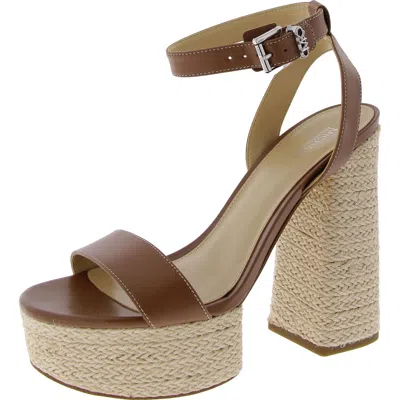 Michael Michael Kors Ashton Womens Leather Block Heel Platform Sandals In Multi