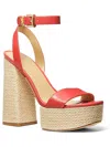 MICHAEL MICHAEL KORS ASHTON WOMENS LEATHER BLOCK HEEL PLATFORM SANDALS