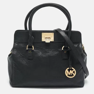 Pre-owned Michael Michael Kors Astrid Large Black Leather Satchel