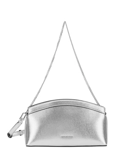Michael Michael Kors Athena Sm Dome Chn Clutch Xbody In Silver