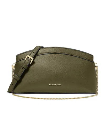 Michael Michael Kors Athena Small Leather Convertible Clutch In Gray