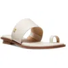 Michael Michael Kors August Flat Womens Toe Loop Slip On Flat Sandals In Neutral